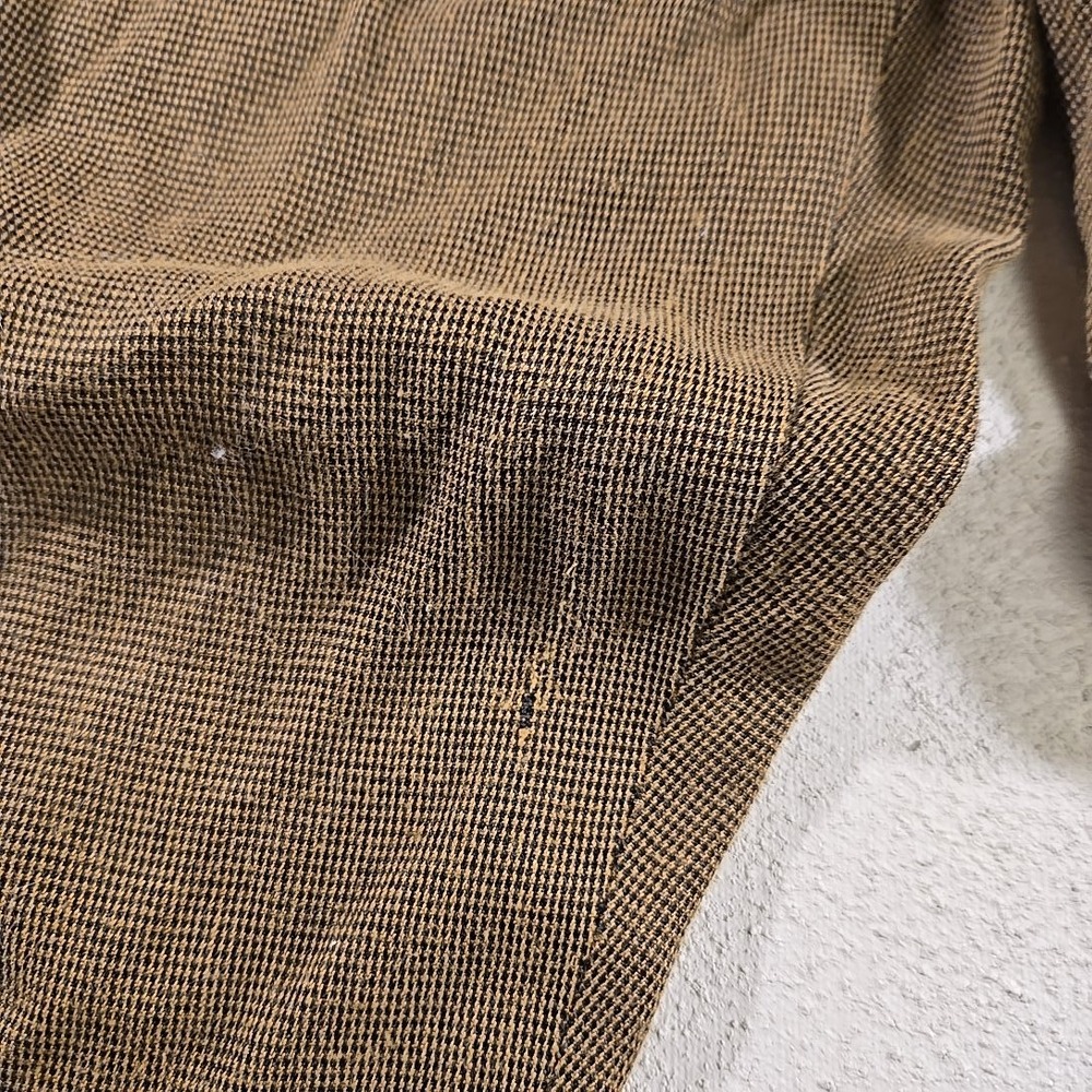 VTG Cosi L'Uomo‎ Mens 38 Brown Houndstooth Pleated Dress Pants Rayon Poly Baggy - Picture 2 of 9